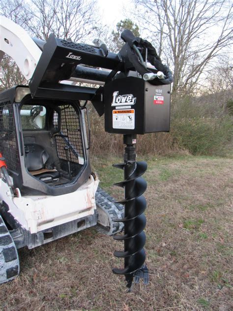 auger skid steer attachment|backhoe post hole auger attachment.